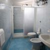 Bagno con doccia, lavandino e WC.